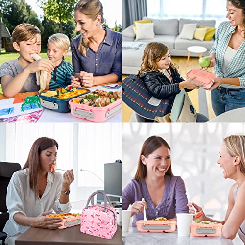 Xianke 27Pcs Bento Box Lunch Box Kit, 1300Ml Lunch Container For Kids/Adults, Durable Leak-Proof Box 4 Compartments With Spoon Fork Bag Accessories, Microwave Dishwasher Freezer Safe,Bpa-Free #TOP6