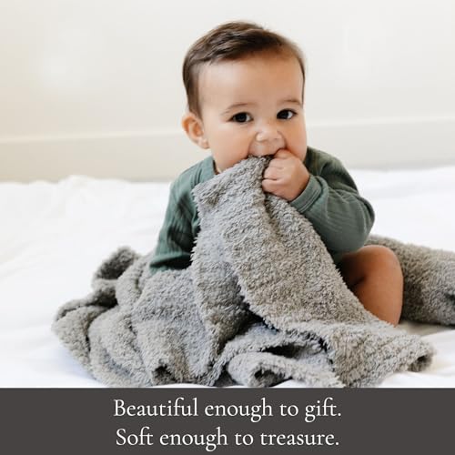 Image of Saranoni Bamboni Luxury Baby Blanket | Cozy & Soft Plush Receiving Blankets | Perfect for Girls & Infant Baby Boy Blankets | Gray - 30 inch x 40 inch