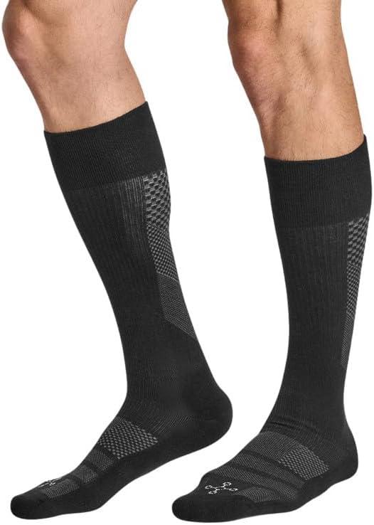 Easy-On Men's Over-the-Calf Compression Socks – Easy-On Soothing Compression, Mesh Ventilation & Copper Znergy Anti-Odor