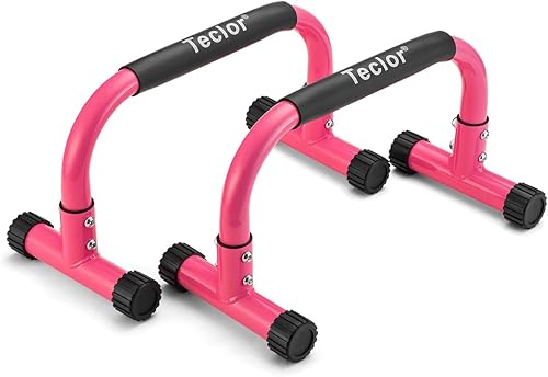Teclor Push Up Bar, Parallettes Bars For L-sit & Dip, Heavy-Duty No Wobbling Parallel Bars Stand For Handstands, Full Planche, Calisthenics, 9.5in