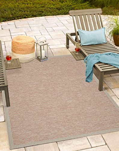 Mia´s Teppiche Denver robuster Outdoor Teppich, modern, Wetterfest & UV-beständig, für Balkon, Terrasse und Wintergarten, flach, auch für Küche oder Esszimmer, Beige-Terra, 140 x 200 cm