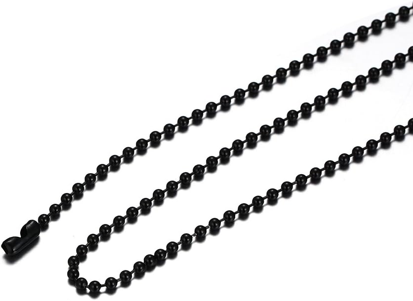 Titanium Stainless Steel Small Beads Ball Chain Necklace for Men Women 24-38 Inches Silver Black Gold - Image 3
