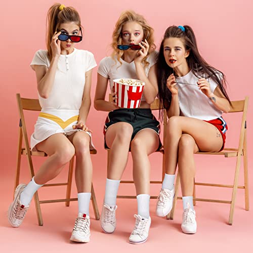 Umigy 6 Pair Women's Crew Socks Heart Shape Ankle High Cotton Fun Cute Athletic Running Socks for Women, Valentine's Gifts, for Homeless, Size 9-11, White4