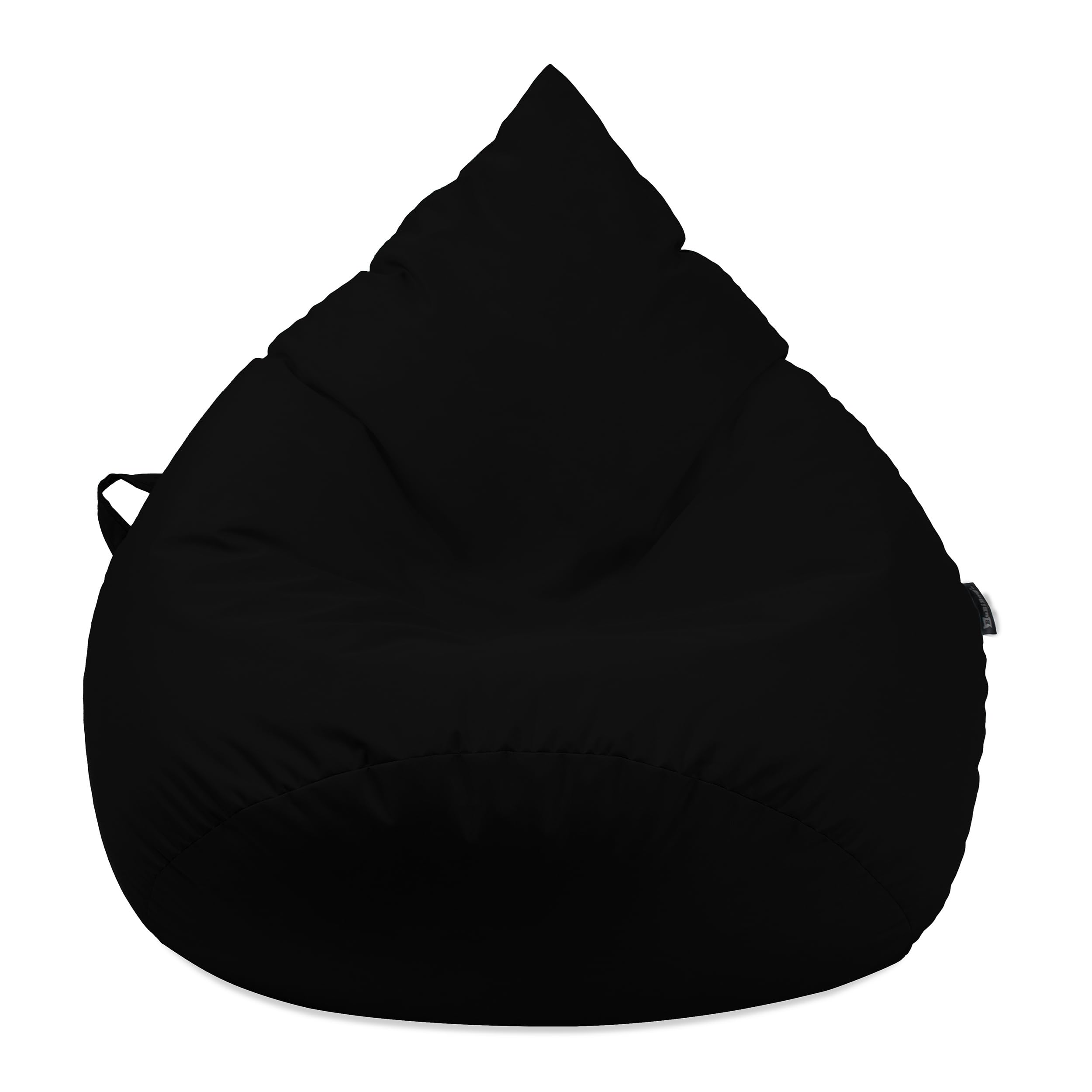 Droplet-Lounge Sitzsack Tropfenform XL 70cm | Sitzkissen Outdoor Indoor Kinder | Bean Bag Bodenkissen mit Füllung | Oxford 600D Oeko-TEX | wasserabweisend (Schwarz)