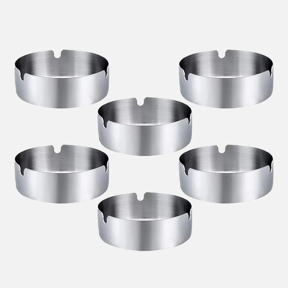 Set da 6 pezzi in acciaio inox rotondo, adatto per ristoranti, bar, uso esterno, camere da letto