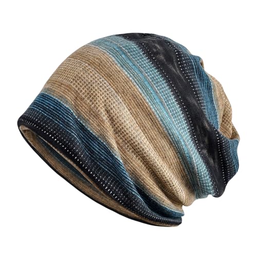 AROILIZEBO Chemo Headwear for Women Soft Cotton Slouchy Beanie Hat Scarf for Cancer Care Khaki