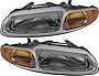 Gold Shrine For Chrysler Sebring Convertible Headlights Lamps Set 1996 1997 1998 1999 2000 Halogen Driver and Passenger Side
