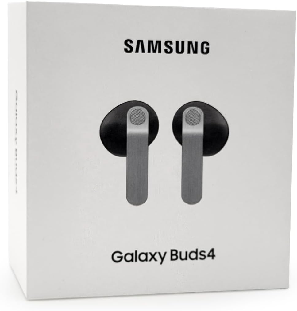 Samsung Galaxy Buds 4 Ai SM-R540N Wireless Bluetooth 6.1 360 Audio with Head Tracking Noise Cancelling Real-Time Interpreter Comfort Fit Version Latino Americana (Black SM-R540NZKALTA)