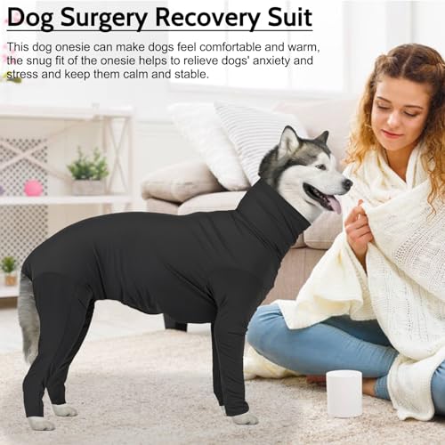 Image of Hamiledyi Dog Onesie Anti-Licking Dog Bodysuit Spay Surgical Recovery Suit for Dogs Pet Cone Alternative After Surgery Full Body Dog Shedding Suit for Female Male Neuter Dogs Claming Pajamas (XL)