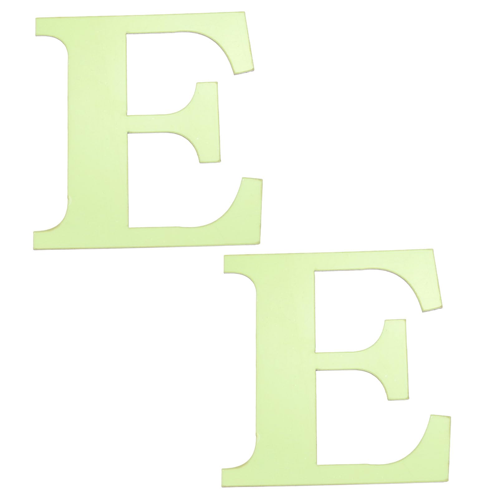 sourcing map 2Pcs 3D Alphabet Mirror Wall Stickers, 3.9" Letter E Self-Adhesive Glow in the Dark Sticker for DIY Party Wedding House Room Bedroom Wall Decoration, Fluorescent Green