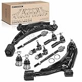 A-Premium Set of 10, Front Lower Control Arm, Sway Bar Link, Lower Ball Joint, Inner & Outer Tie Rod End, Compatible with Nissan Sentra 1991 1992 1993 1994, with Power Rack Gear Box Steering