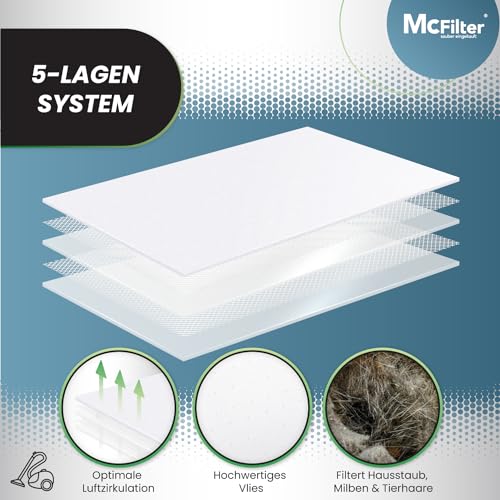Mcfilter I 10 Staubsaugerbeutel geeignet für Bosch Baureihe BGL2… - Serie GL-20 und Baureihe BGL3… - Serie GL-30 I 5-lagiger Staubbeutel mit Hygieneverschluss, Typ BS 216m inkl. Filter
