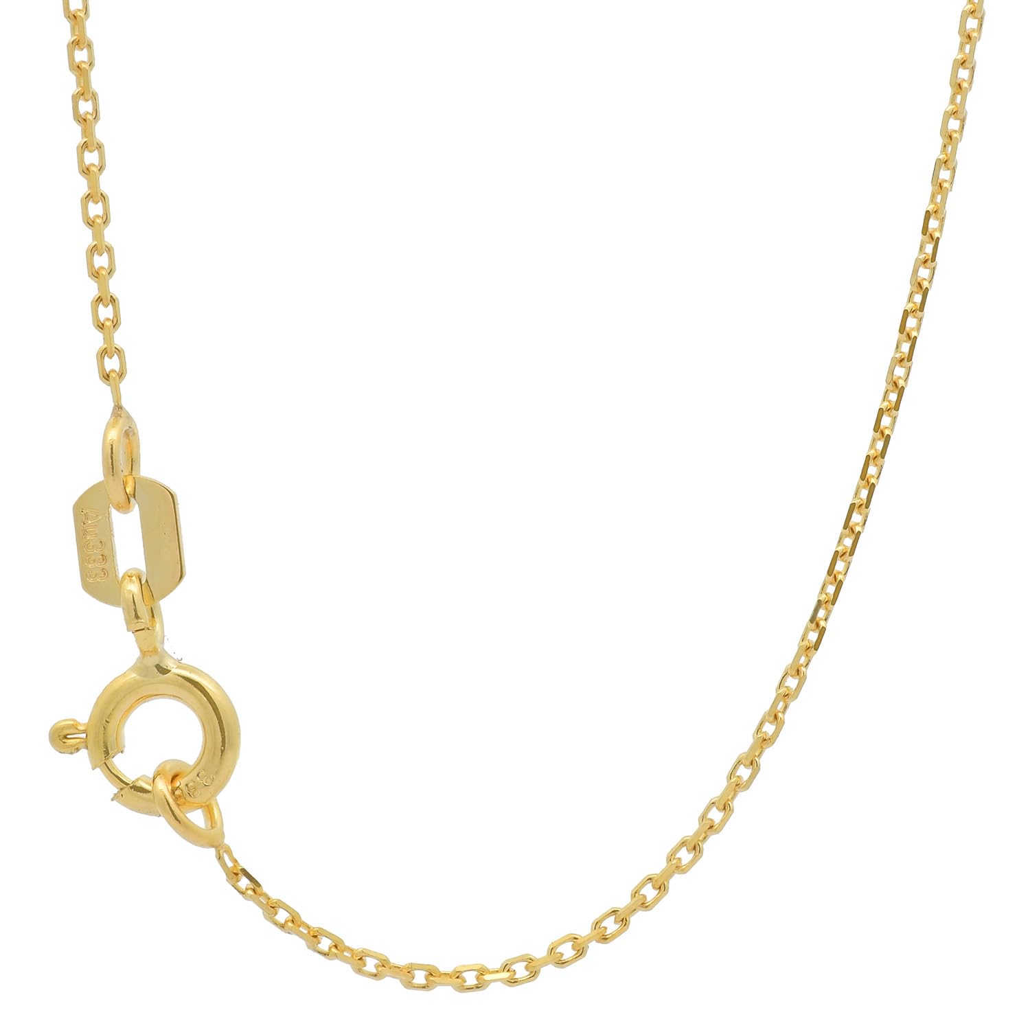Goldkette Ankerkette diamantiert Halskette 1,0 mm 333-8 Karat Gold