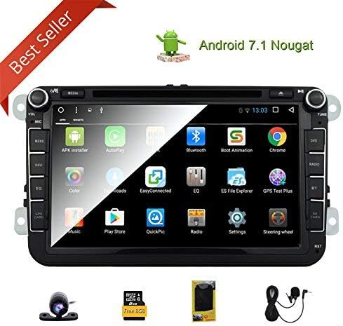Android 8.1 Oreo Quad-Core Double 2 Din Car Stereo Radio Receiver 8 Inch HD Digital Touch Screen Car DVD Player for Car Volkswagen Head Unit with Bluetooth GPS Navigation CANbus SWC Mirrorlink