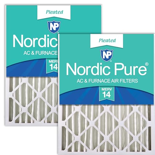 Image of Nordic Pure 20x20x4 Pleated MERV 14 Air Filters 2 Pack | Actual Size: 19 1 /2 x 19 1 /2 x 3 5 /8 Made in USA, Pro Strength HVAC Filtration, Fine Particles, Dust, Pollen & Pet Dander