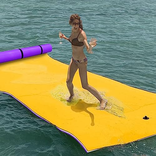 MADOG 12ft Blue Floating Water Pad – 3-Layer XPE Foam River Float Mat, 6ft Wide
