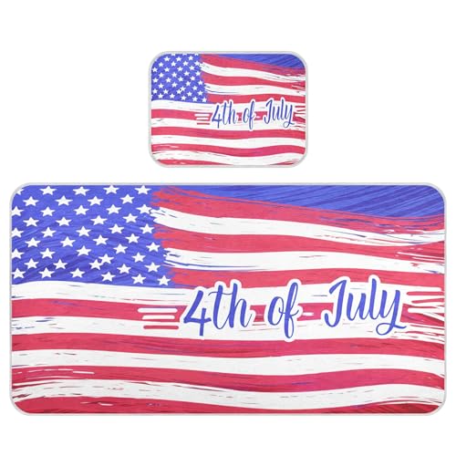 Takiito American Flag Baby Cooling Mattress Pad, Soft & Breathable Cooling Mat Keep Baby Cool in Summer 28x52 in, Nursery Essential