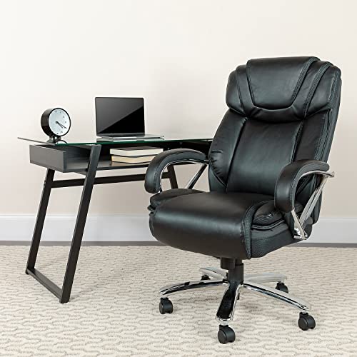 Flash Furniture Hercules Series Big & Tall 500 Lb. Rated Black Leathersoft Executive Swivel Ergonomic Office Chair With Extra Wide Seat #TOP1