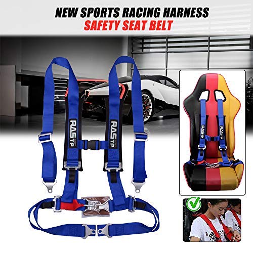 Rastp 4 Point Safety Harness Set With Ultra Comfort Heavy Duty Shoulder Pads,(Pack Of 1) (Blue) #TOP1