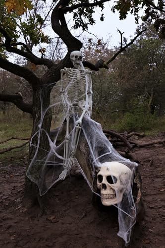 Boland 74515 - Szkielet dekoracyjny, rozmiar 160 cm, dekoracja wisząca, kości, Halloween, impreza pozdrowienia, impreza tematyczna, karnawał, dekoracja