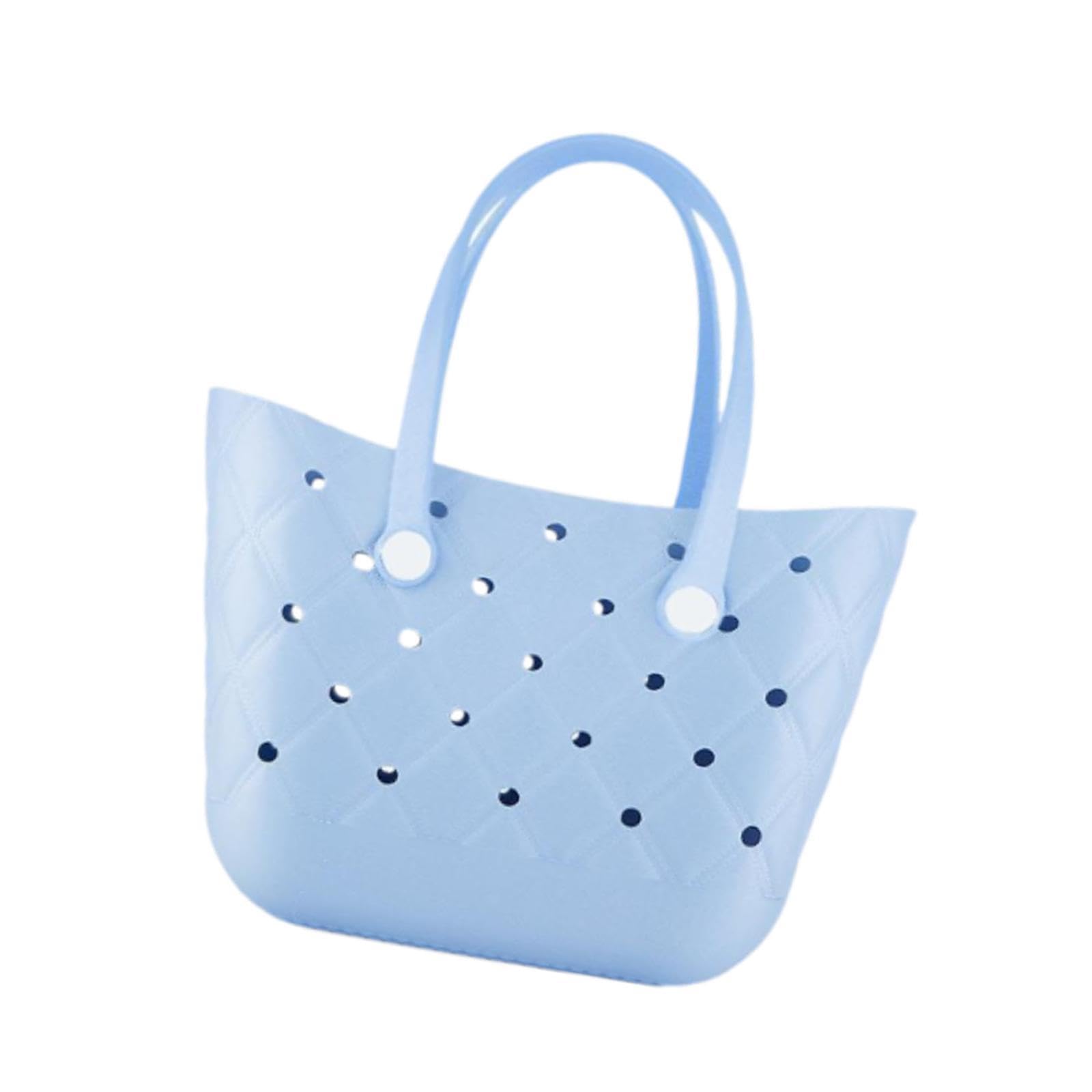 nivaa Beach Hole Bag Fashion with Holes Open Tote Bag for Holiday Summer Boat Tour Blue-picture-6