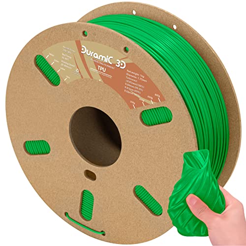 Image of DURAMIC 3D TPU Filament 1.75mm Green, TPU Flexible Filament 95A, Soft TPU 3D Printing Filament, 1kg Spool, Dimensional Accuracy + /- 0.05mm, Green 1 Pack