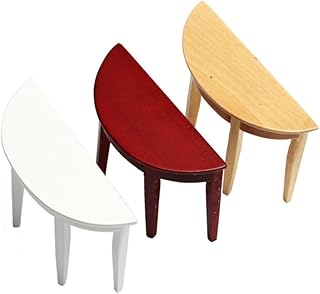 Toyvian 3 Peças Meia Mesa Redonda De Três Cores Acessórios De Boneca Miniture Decoração De Mesa Decoração De Casa De Bonecas Decoração Em Miniatura Decoração De Móveis De Casa De Bonecas