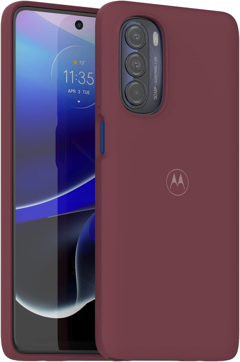 Motorola Moto G Stylus 5G (2022) Protective Bundle- Phone Case + 9H Tempered Glass Screen Protector - Marsala
