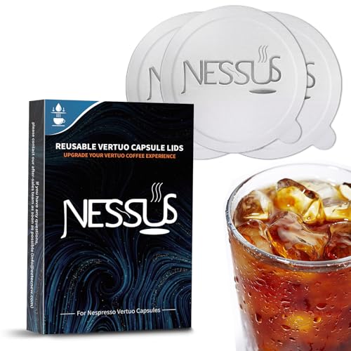 Image of Nessus 200 PCS Original Aluminum Foil Seals Lids from Vertuo Reusable Pods Kit, [ALSeal EZ FIT] for Nespresso Refillable Pods, Compatible with Nespresso Vertuoline Machine(Foil Seals Only)