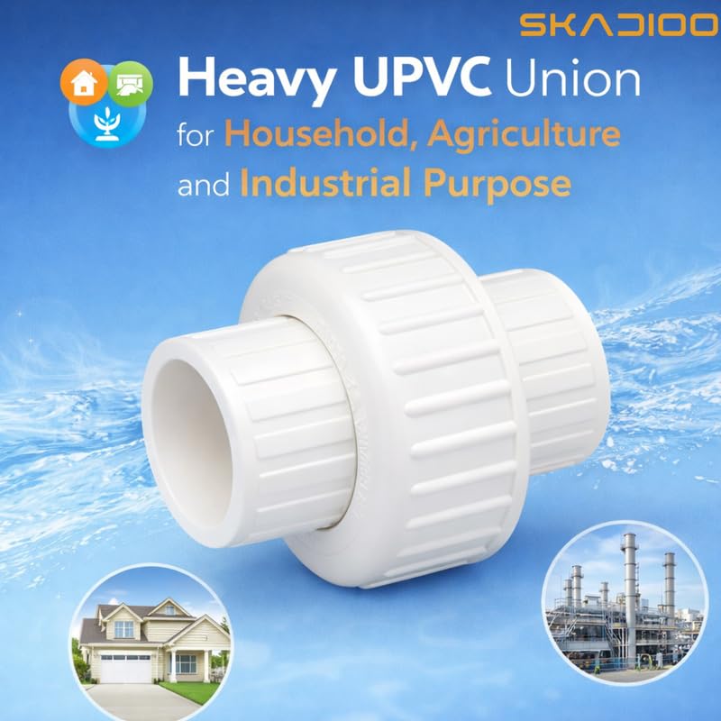 Skadioo hardware fittings, UPVC union 3/4 inch for home/commercial/Indurtial use, 1, white 3