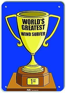 PKWG-0378-NP_ "World's Greatest Wind Surfer" Plastic Sign, 7" x 10", Trophy Blue