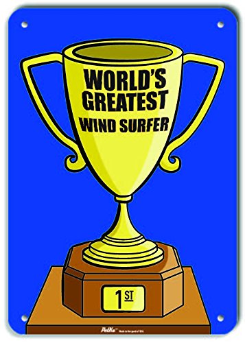 Panneau wind surfer bleu de 25,4 x 35,6 cm pour décoration de trophée