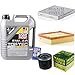 Produktbild QR-PARTS 69340855 Filter Set Inspektionspaket 5 Liter Liqui Moly Motoröl Top Tec 4100 5W-40 MANN-FILTER Innenraumfilter Luftfilter Ölfilter