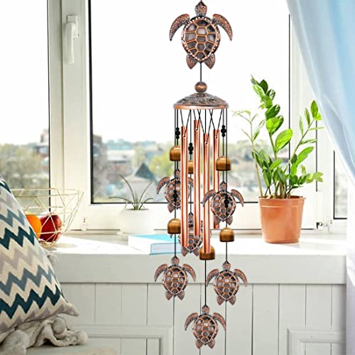 Image of Turtle Wind Chimes for Outside, Sea Turtle Gifts for Women, Turtle Decor