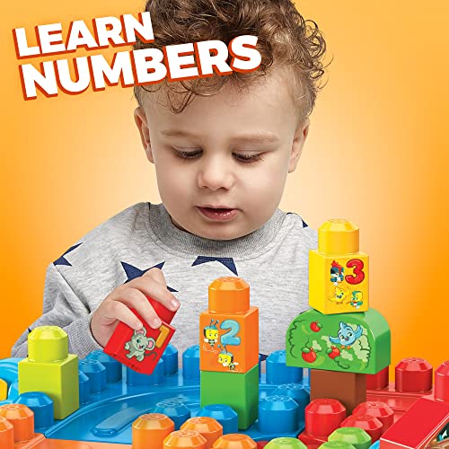 Image of Mega Bloks Discover 'n Build Activity Table Blocks for Toddlers 1-3 with 44 Pieces