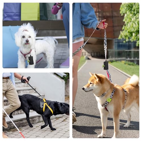 Image of 3pcs Dog Poop Bag Holder, Soft Portable Dog Poop Bag Dispenser, Dogs Waste Bags Holders for Leash for Walking /Running, Fits All Leash(Blue, Gray, Black)