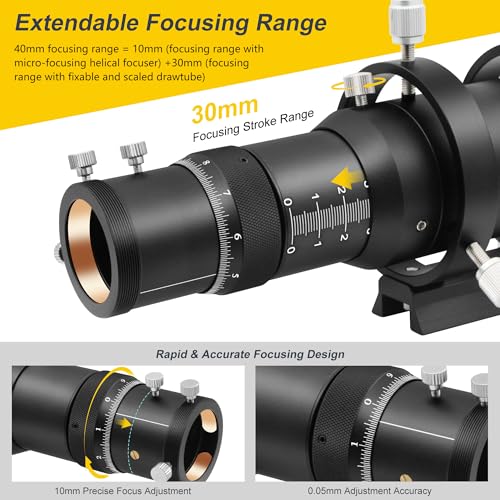Alstar Guide Scope 50mm Telescope Finder Scope, Equipped with FMC Lense and 1.25 Inch Double Helical Focuser Compact Finders & Guidescope Kit for Astronomical Telescopes & Astrophotography Observation by A ALSTAR - Image 4