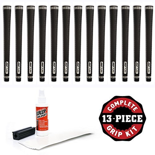 Pure Grips Pro Grip Kit with Tape, Solvent and Vise Clamp (13-Piece), Midsize, Black by Hireko Golf