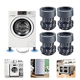 4PCS Shock and Noise Cancelling Washing Machine Support,Washer And Dryer Anti-Vibration Pads,Reduce Noise, Anti Slip,Protect Floor, Washing Machine Foot Pads for All Washing Machine (Regular)