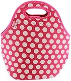 Built NY Gourmet Getaway Neoprene Lunch Tote, 12 in, Pink Dots
