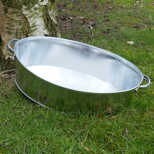 Storm's Gartenzaubereien Zinkwanne wasserdicht oval - 20 Liter für den Garten als Miniteich oder zum Bepflanzen