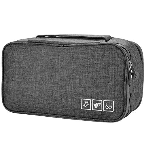 Cizen Bolsa de Ropa Interior de Viaje Impermeable - Organizador de Equipaje, Organizador Ropa Interior Viaje Portátil, Adecuado para Hotel Hogar Baño Avión Viajes, Gris Claro