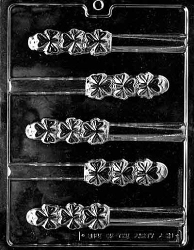 Cybrtrayd Shamrock Pretzel Chocolate Candy Mold with Exclusive Cybrtrayd Copyrighted Chocolate Molding Instructions plus Optional Candy Packaging Bundles
