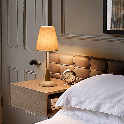 GUOCC luce da lettura vintage E27 Pulsante Switch Nordic Home Legno Lino Flax Tessuto Naturale Lampada da tavolo Camera da letto Desk Lampada da tavolo Creativa Semplicità creativa e moderno tavolo da - Image 6