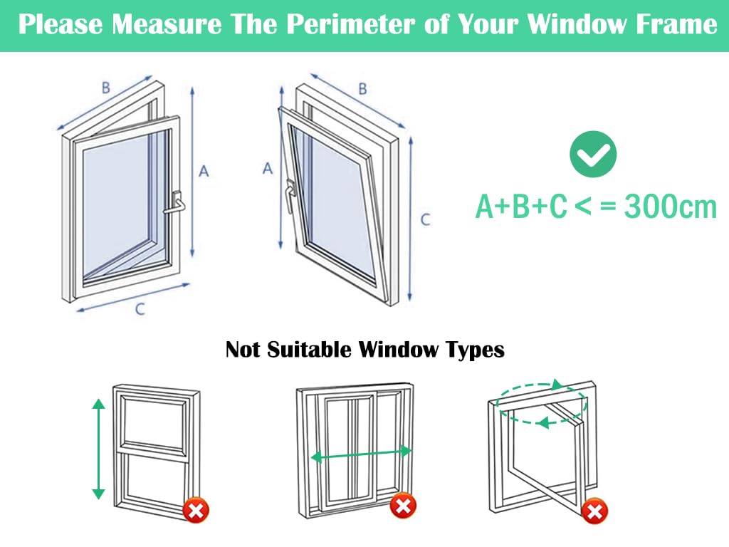 Anlising Kit Ventana Aire Acondicionado Portátil,300M Sello de Ventana Universal Enviar Tijeras Plegables,AirLock Sello de Ventana,Cubierta Aislante Universal de Ventanas, para Acondicionado(Blanco)