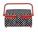 Produktbild Prym Black & White Polka Dot Fabric with Red Trim Sewing Basket-Small, Cotton, 24x16x11 cm