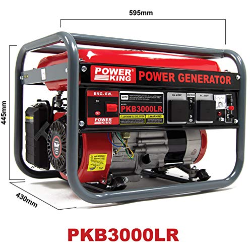 PowerKing 2200w Petrol Generator PKB3000LR 2.75KVA 6.5HP 4 Stroke with 2 x 230V 13Amp Sockets - 2 Years Warranty - Image 3