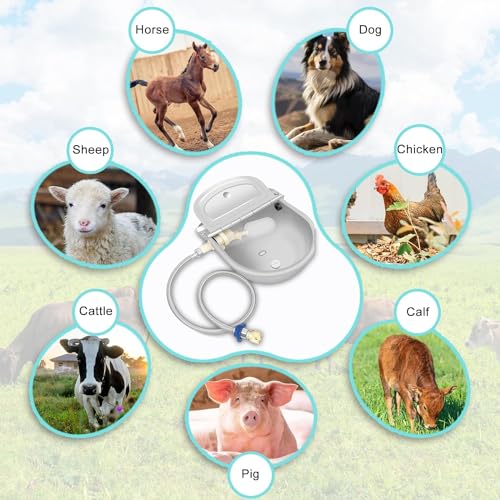 Js2U ZW Distribuidor Automático de Tigela de Água para Cães, Kit de Bebedouro de Animais de Aço Inox