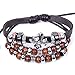 November's Chopin (TM) Unique Metal Button Wood Beads Adjustable Fashion Lucky Wrap Bracelet (Cross)