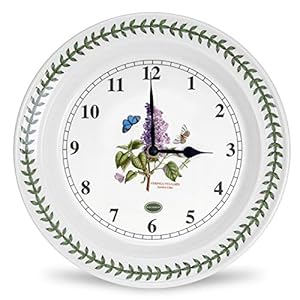 Portmeirion x Botanic Garden Wall Clock Liliac – Charming Nature-Inspired Timepiece for Home Decor, Suitable for Kitchen, Dining Room, or Garden Spaces